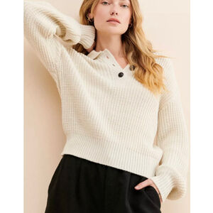 Urban Outfitters Cream Collared Sweater S